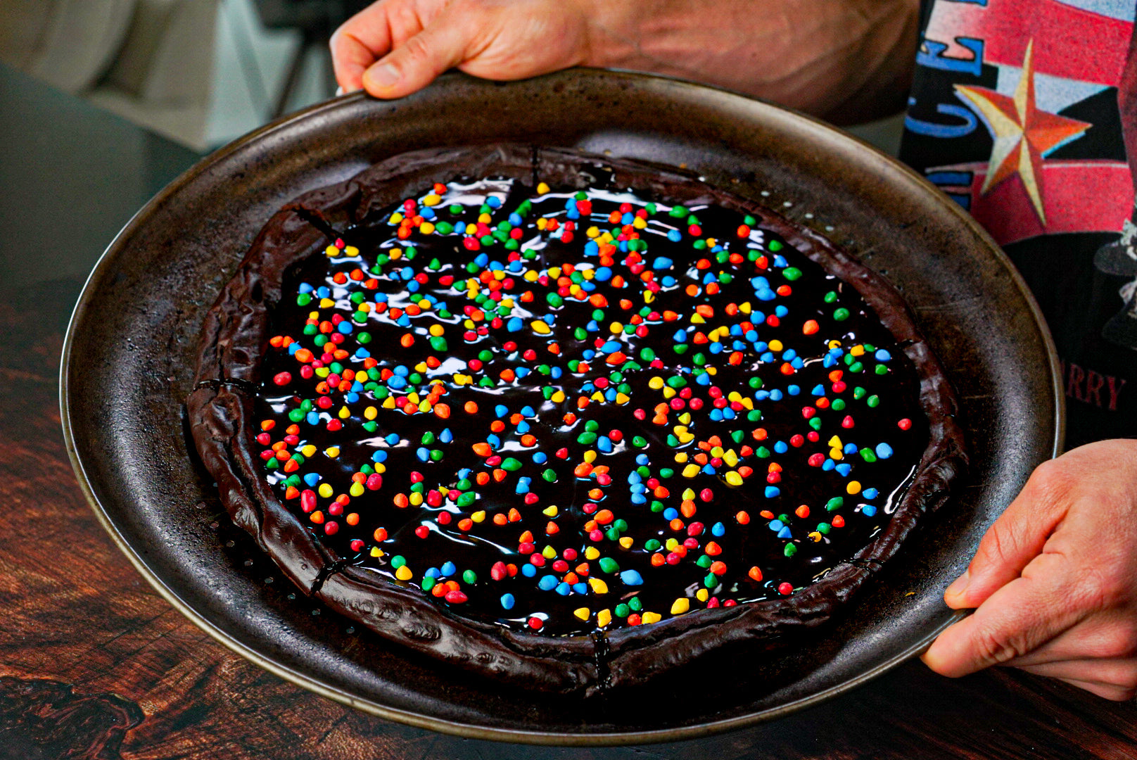 Cosmic Brownie Protein Dessert Pizza