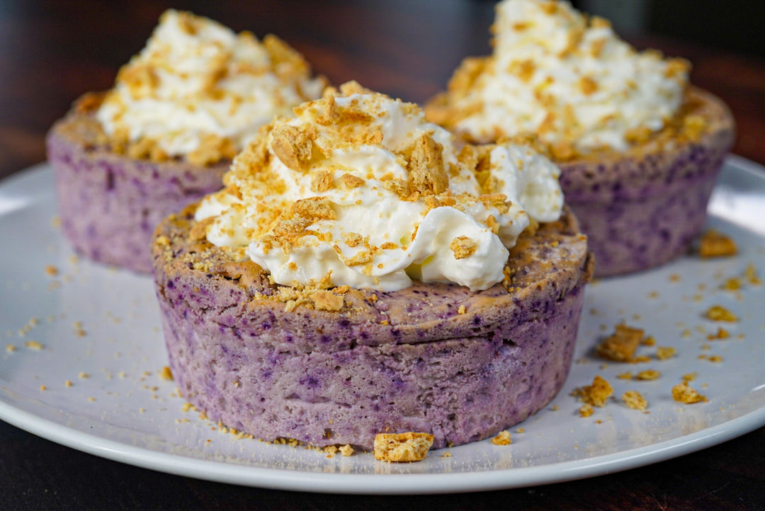 Blueberry Personal Protein Cheesecakes